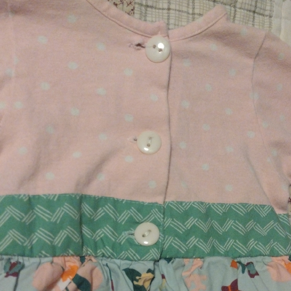 Floral Ruffle Kids Romper in Pink and Green - Picture 10 of 11